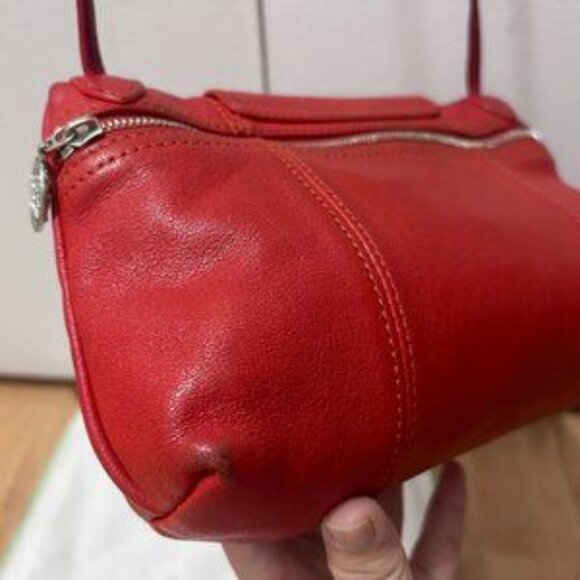 LONGCHAMP RED LEATHER LE PLIAGE CUIR CROSSBODY BAG - Picture 5 of 7